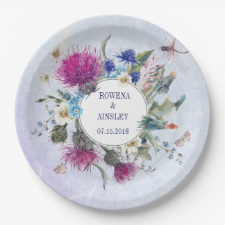 Scottish Thistle Floral Wedding Paper Tellers Pappteller