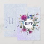 Scottish Thistle Floral Wedding RSVP (Vorne/Hinten)