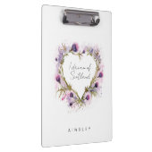 Scottish Thistle Heart Watercolor Klemmbrett (Rechts)