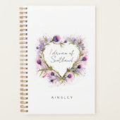 Scottish Thistle Heart Watercolor Planer (Vorderseite)