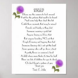 Scottish Thistle I Spy Snap Wedding Foto Game Poster
