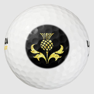 Scottish Thistle in Gold Golfball