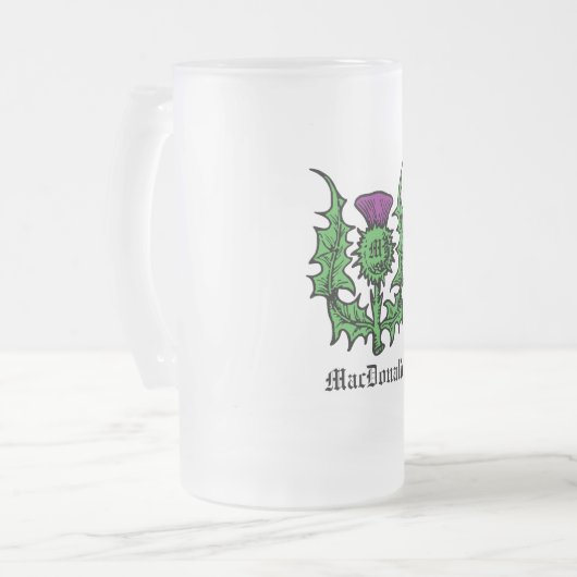 Scottish Thistle Individuelle Name Mattglas Bierglas (Vorderseite Links)