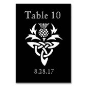 Scottish Thistle Initials - Table card - Black Tischnummer (Vorderseite)