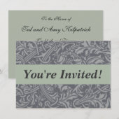 Scottish Thistle Knot William Morris Style Einladung (Vorne/Hinten)