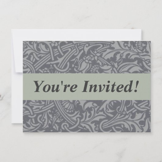 Scottish Thistle Knot William Morris Style Einladung (Vorderseite)