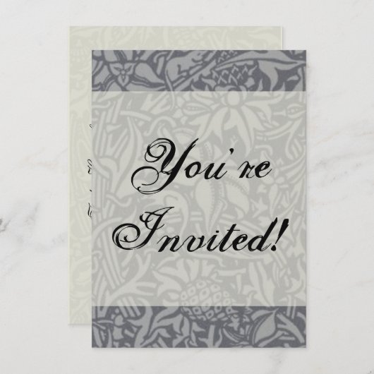 Scottish Thistle Knot William Morris Style Einladung (Vorne/Hinten)