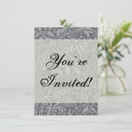 Scottish Thistle Knot William Morris Style Einladung (Stehend Vorderseite)