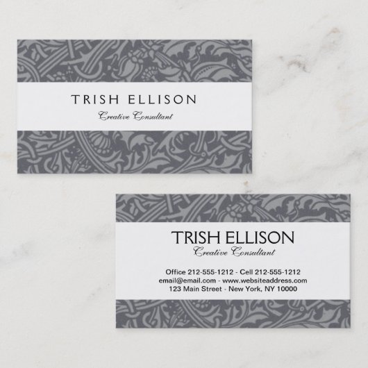 Scottish Thistle Knot William Morris Style Visitenkarte (Vorne/Hinten)