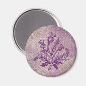 Scottish Thistle Lila Celtic Knot Magnet (Vorderseite/Rückseite)