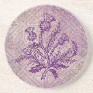 Scottish Thistle Lila Celtic Knot Untersetzer