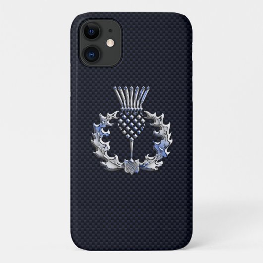 Scottish Thistle on Carbon Fiber wie Decor Case-Mate iPhone Hülle (Rückseite)