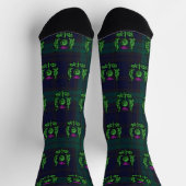 Scottish Thistle on Dark Tartan Custom Monogram Socken (Oben)