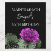 Scottish Thistle Personalisiert Birthday Weinetikett (Einzelnes Label)