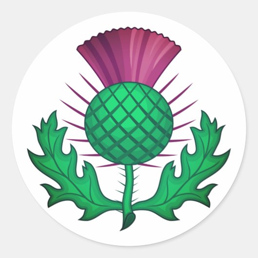Scottish Thistle Runder Aufkleber (Vorderseite)