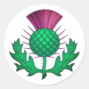 Scottish Thistle Runder Aufkleber