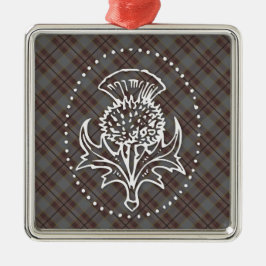 Scottish Thistle Square Ornament Aus Metall