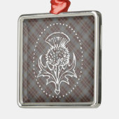 Scottish Thistle Square Ornament Aus Metall (Links)