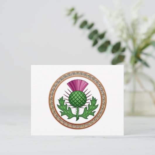 Scottish Thistle Symbol Abzeichen Postkarte (Stehend Vorderseite)