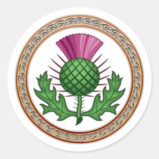 Scottish Thistle Symbol Abzeichen Runder Aufkleber (Vorderseite)