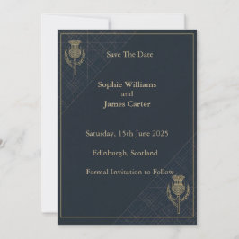 Scottish Thistle & Tartan Wedding Save The Date