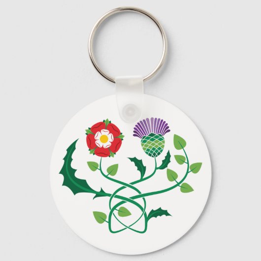 Scottish Thistle und English Rose Key Chain Schlüsselanhänger (Vorderseite)