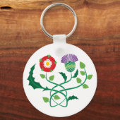 Scottish Thistle und English Rose Key Chain Schlüsselanhänger (Vorderseite)