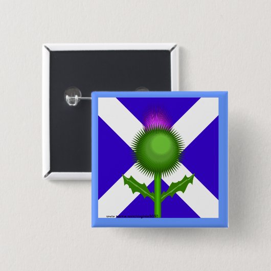 Scottish Thistle und Flag Button (Vorne & Hinten)