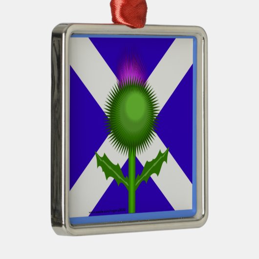 Scottish Thistle und Flag Silbernes Ornament (Rechts)