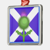 Scottish Thistle und Flag Silbernes Ornament (Links)