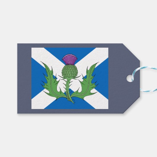 Scottish Thistle und Salreifen Geschenkanhänger (Vorderseite (Horizontal))