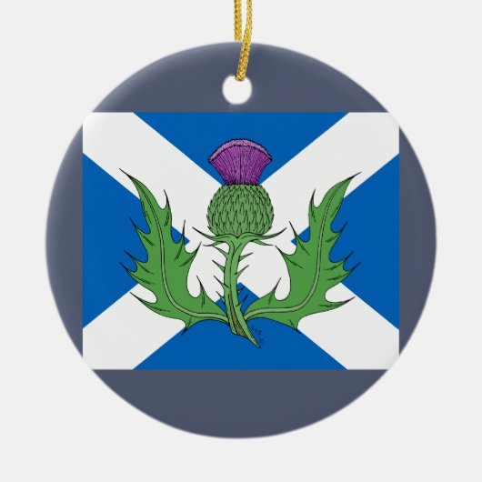 Scottish Thistle und Salreifen Keramikornament (Vorne)