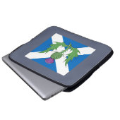 Scottish Thistle und Salreifen Laptopschutzhülle (Vorne Knopf)