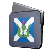 Scottish Thistle und Salreifen Laptopschutzhülle (Vorderseite Links)