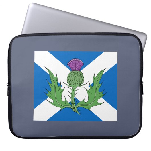 Scottish Thistle und Salreifen Laptopschutzhülle (Vorderseite)