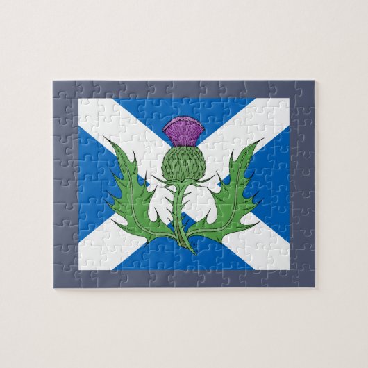 Scottish Thistle und Salreifen Puzzle (Horizontal)