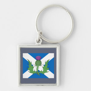 Scottish Thistle und Salreifen Schlüsselanhänger