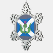 Scottish Thistle und Salreifen Schneeflocken Zinn-Ornament (Rechts)