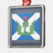 Scottish Thistle und Salreifen Silbernes Ornament (Links)