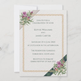 Scottish Thistle Wedding Invitation Celtic Tartan Einladung