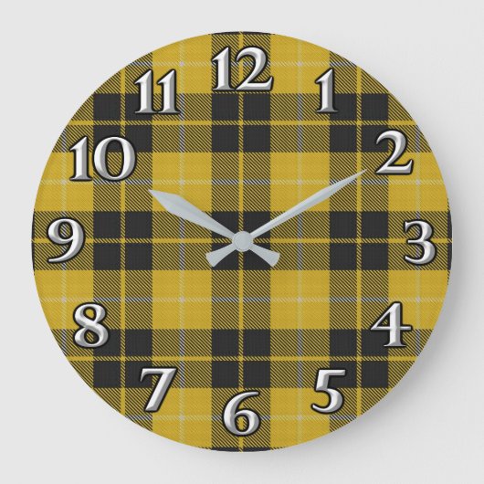 Scottish Time Accents Clan Barclay Tartan Große Wanduhr (Vorderseite)