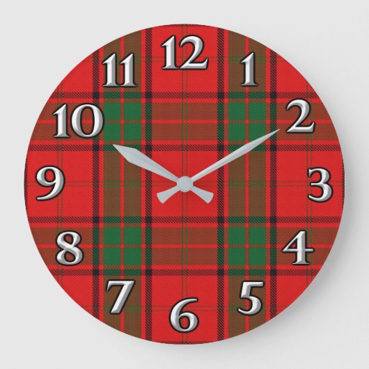 Scottish Time Accents Clan Maxwell Große Wanduhr (Vorderseite)