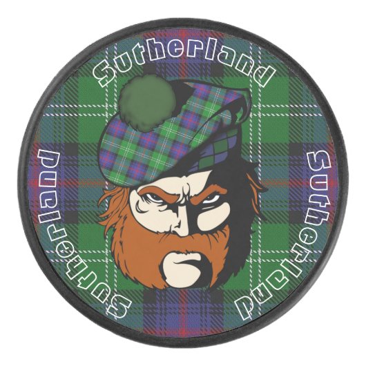 Scottish Warrior Clan Sutherland Tartan Eishockey Puck (Vorderseite)