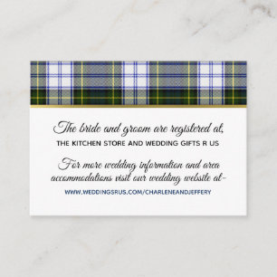 Scottish Wedding Gorden Dress Information Card Begleitkarte