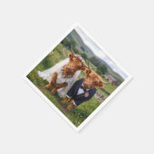 Scottish Wedding Highland Cows Serviette (Ecke)