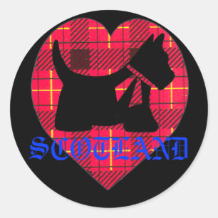 Scottish Westie Tartan Heart Sticker