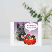 ScottishTerrier Halloween Candy Postkarte (Stehend Vorderseite)
