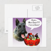 ScottishTerrier Halloween Candy Postkarte (Vorne/Hinten)