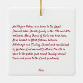 ScottishvStuart Clans Linlithgow Palace Xmas Keramikornament (Rückseite)