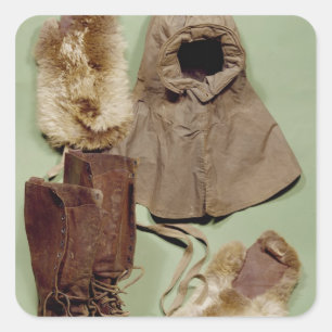 Scott's Bekleidung für die Antarktis Quadratischer Aufkleber